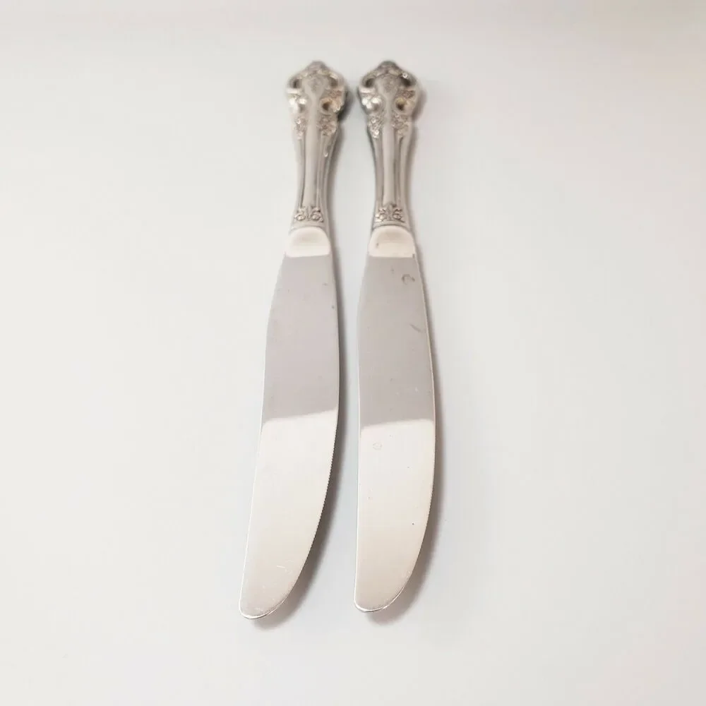 SSS Oneida Pembrooke Renoir 2 Dinner Butter Knives Stainless Silverware Flatware